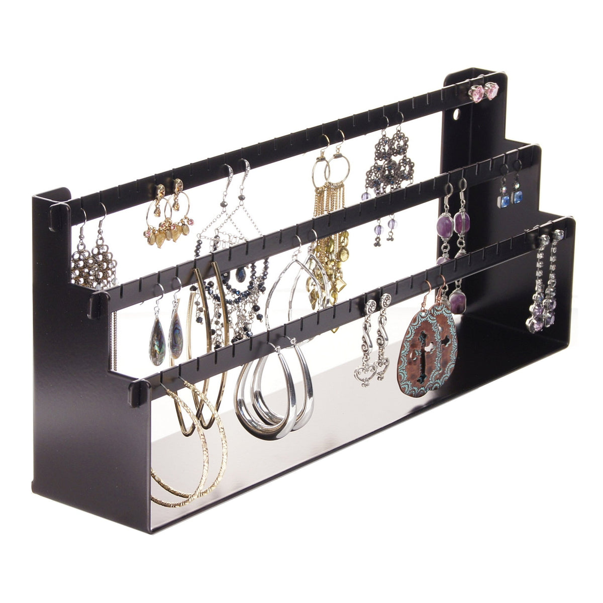 Angelynn's Large Rotating Earring Holder Organizer Display Stand, Dangle  Long Hoop Earrings, Spinning Countertop Jewelry Rack, Donna Rubbed Bronze