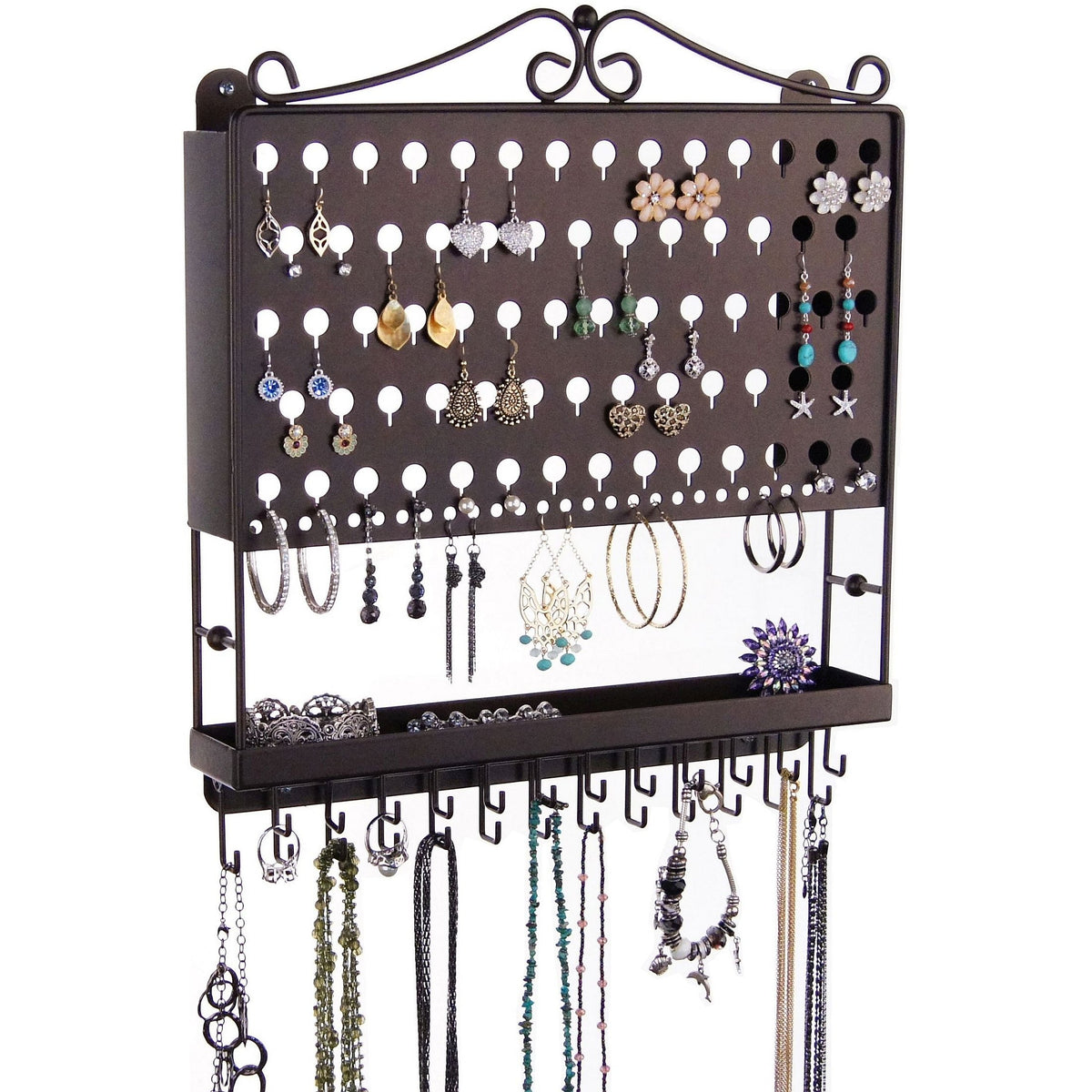 Wall Mount Jewelry Organizer, Necklace Holder, Earring Holder, Jewelry  Holder, Earring Rack, Necklace Storage, Storage Top, Earring Storage 