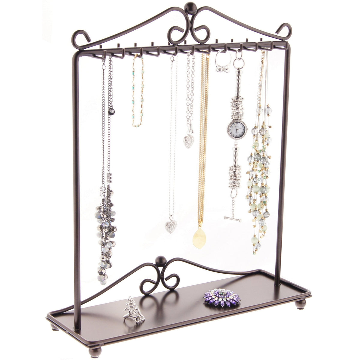  OPELETNNT Necklace Display Stands for Selling, 3 Tier Necklace  Holder Stand with Velvet, 72 Slots Necklace Organizer Stand, Rustic Wood  Necklace Stand Jewelry Display for Vendors Craft Shows : Clothing, Shoes