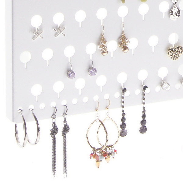 Angelynn's Dangle Stud Earring Holder Organizer Wall Mount Jewelry Storage Rack, Sariea Black