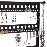 Angelynn's Earring Holder Organizer Display Stand Wall Mount Jewelry Storage Rack, Daelyn Satin Nickel Silver